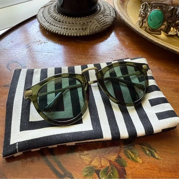 Kate Spade Olive Green Sunglasses with Blue Tinted Lens - Picture 3 of 9